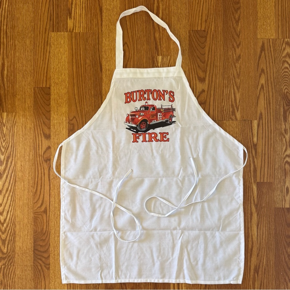 Burton's Fire White Apron